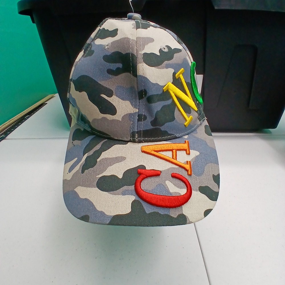 Cancun Mexico Hat One Size Blue Camo Rainbow Souvenir Y2K Streetwear Vacation